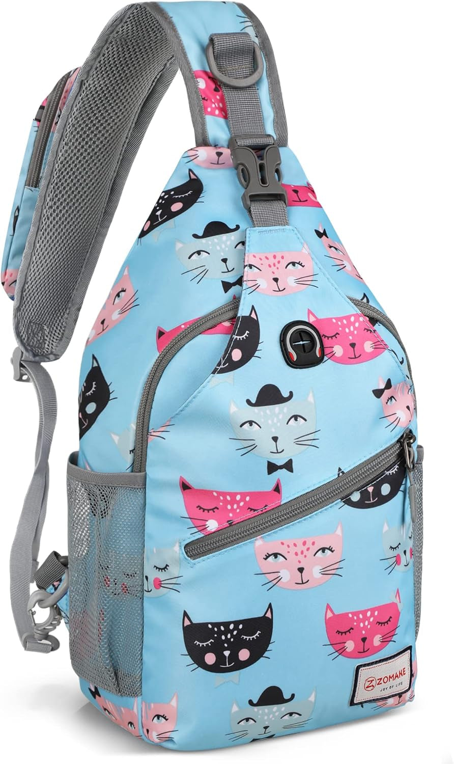 Sling Bag for Women Men, Small Crossbody Sling Backpack, Mini Water Resistant Shoulder Daypack for Travel, anti Thief Chest Bag for Hiking, Sports(Flamingo Blue)