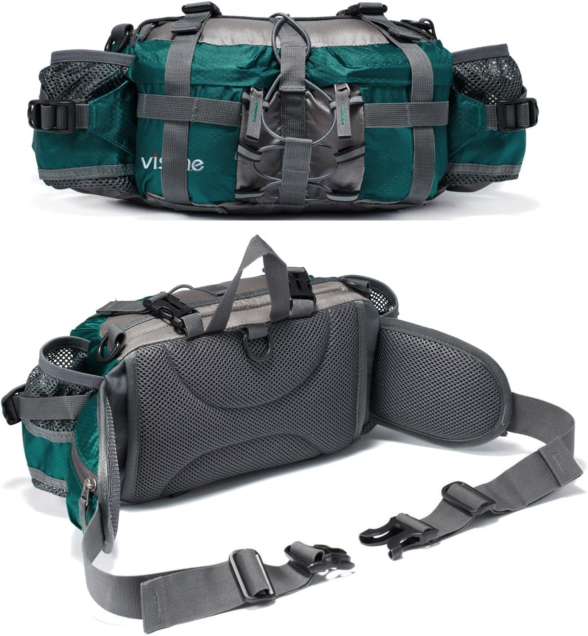 Outdoor Fanny Pack Hiking Fishing Waist Bag 2 Water Bottle Holder Lumbar Pack