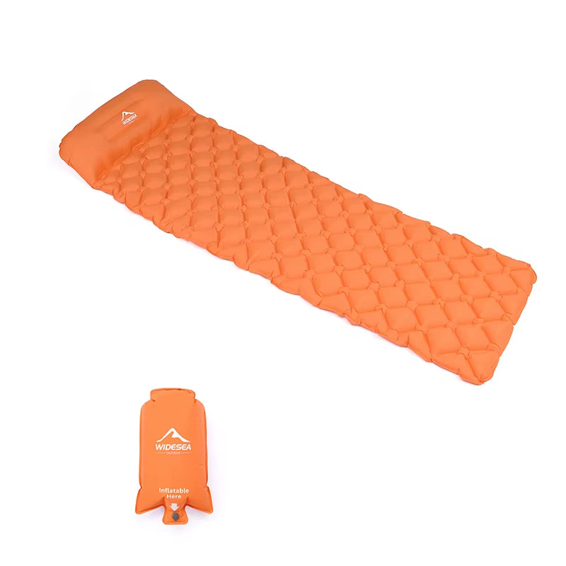 Camping Sleeping Pad Inflatable Air Mattresses Outdoor Mat Furniture Bed Ultralight Cushion Pillow Hiking Trekking