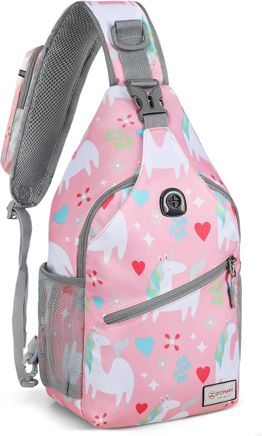 Sling Bag for Women Men, Small Crossbody Sling Backpack, Mini Water Resistant Shoulder Daypack for Travel, anti Thief Chest Bag for Hiking, Sports(Flamingo Blue)