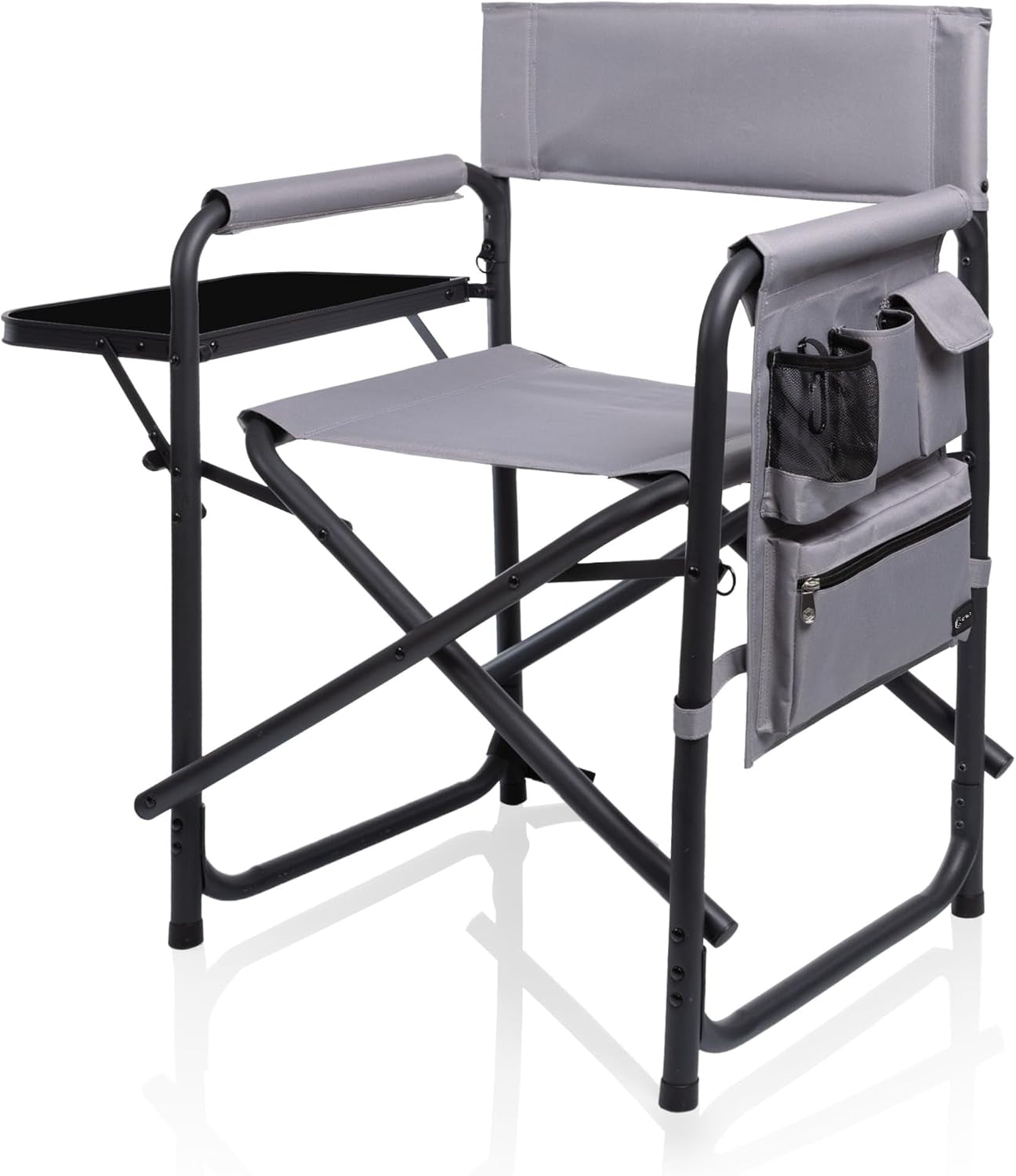 Sports Chair with Side Table, Camping Chair, Beach Chair, Camp Chair for Adults (Red)