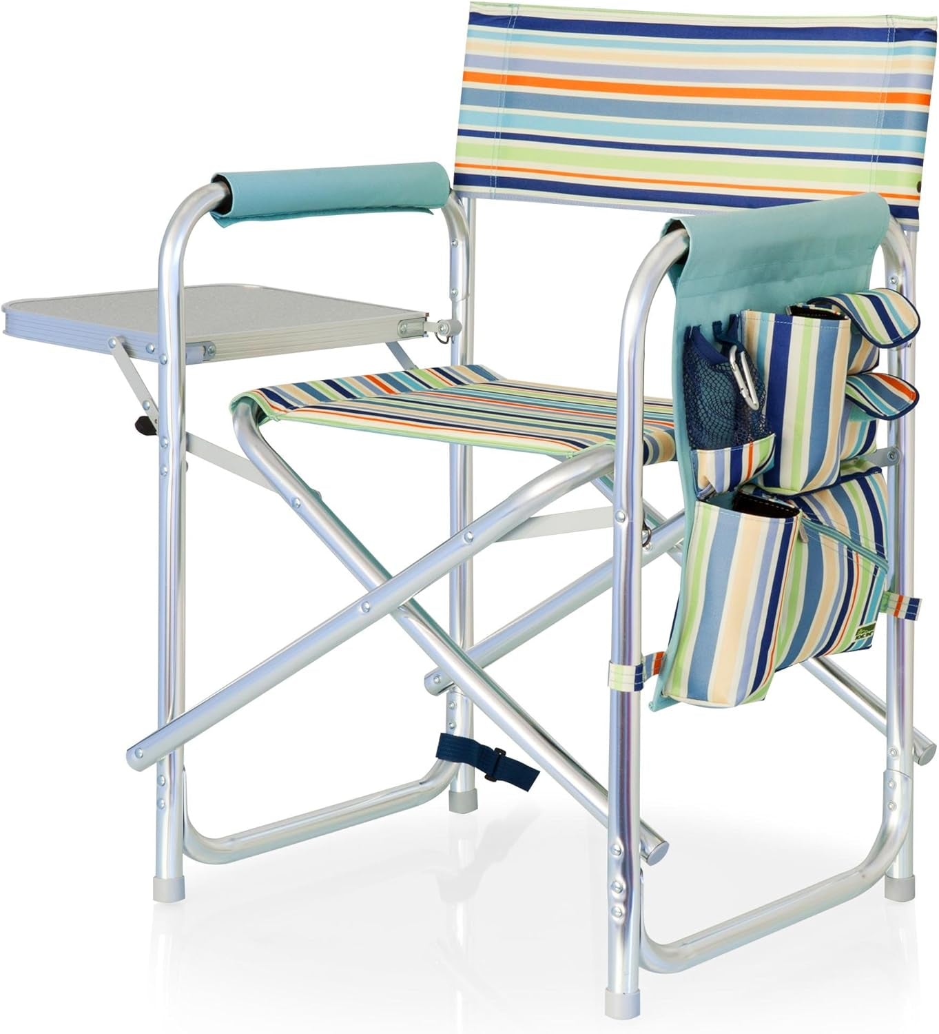 Sports Chair with Side Table, Camping Chair, Beach Chair, Camp Chair for Adults (Red)