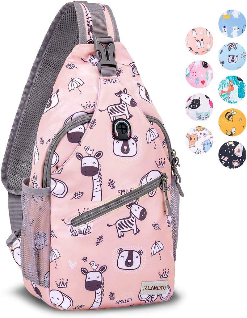 Sling Bag for Women Men, Small Crossbody Sling Backpack, Mini Water Resistant Shoulder Daypack for Travel, anti Thief Chest Bag for Hiking, Sports(Flamingo Blue)