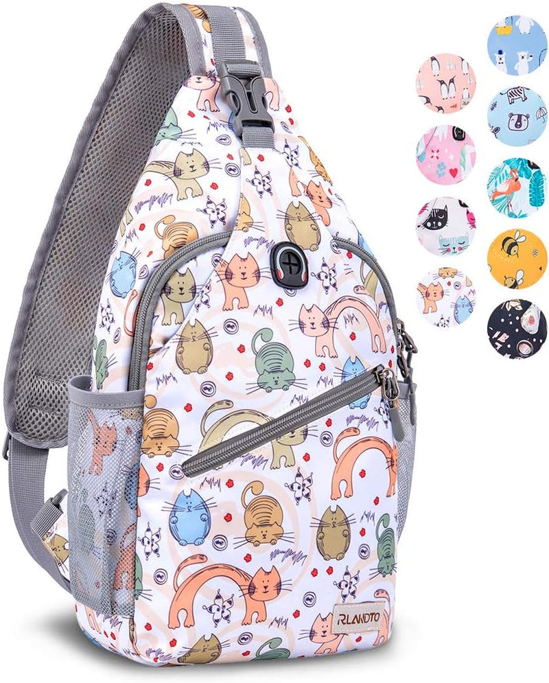 Sling Bag for Women Men, Small Crossbody Sling Backpack, Mini Water Resistant Shoulder Daypack for Travel, anti Thief Chest Bag for Hiking, Sports(Flamingo Blue)