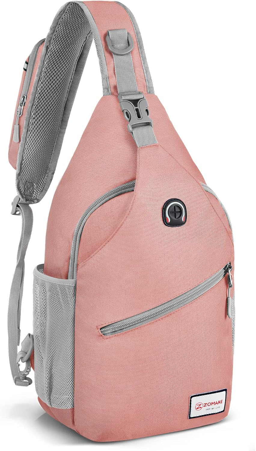 Sling Bag for Women Men, Small Crossbody Sling Backpack, Mini Water Resistant Shoulder Daypack for Travel, anti Thief Chest Bag for Hiking, Sports(Flamingo Blue)
