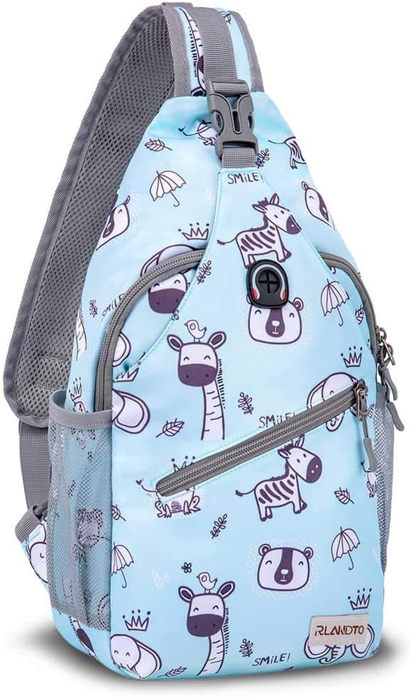 Sling Bag for Women Men, Small Crossbody Sling Backpack, Mini Water Resistant Shoulder Daypack for Travel, anti Thief Chest Bag for Hiking, Sports(Flamingo Blue)