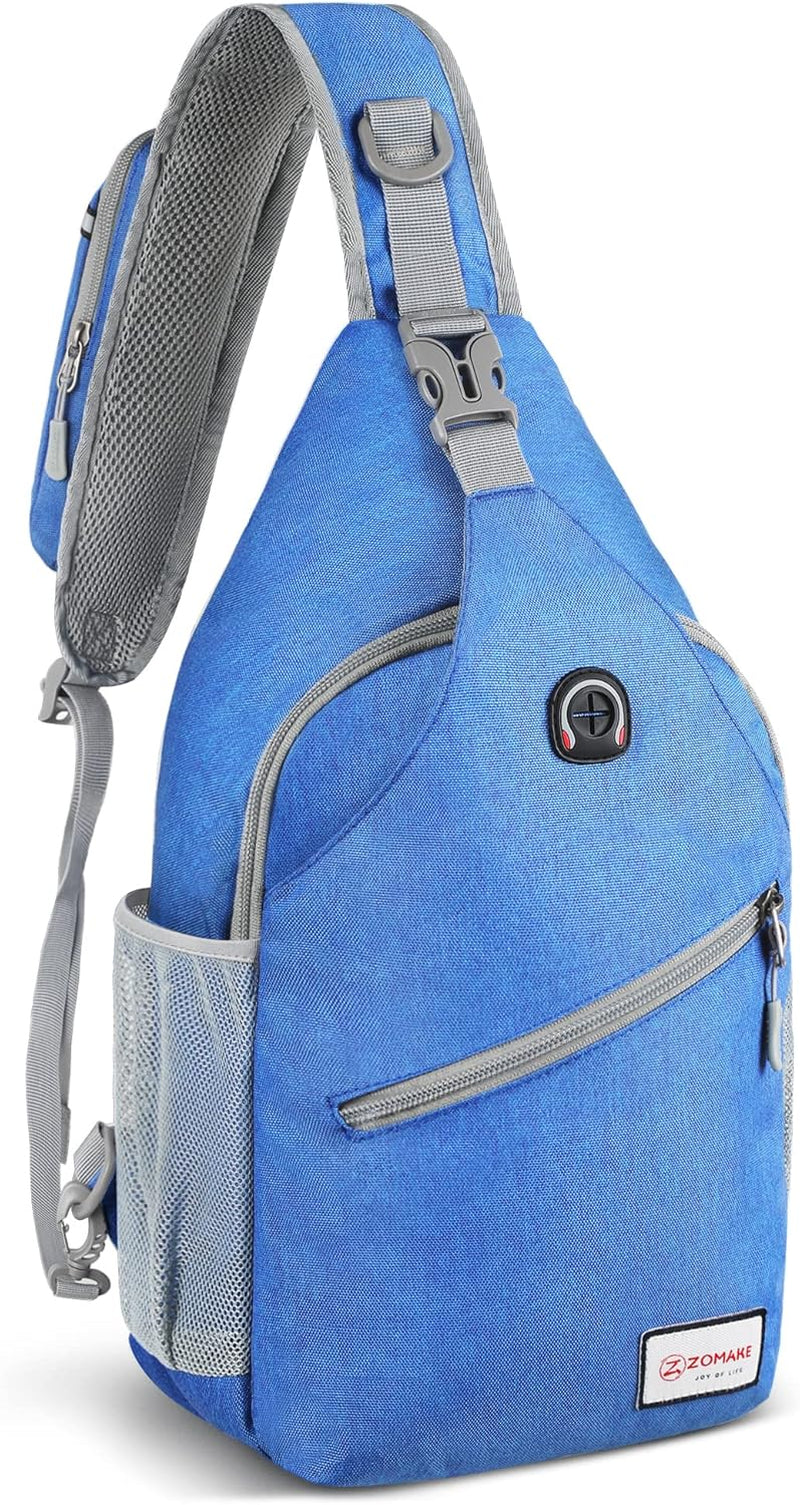 Sling Bag for Women Men, Small Crossbody Sling Backpack, Mini Water Resistant Shoulder Daypack for Travel, anti Thief Chest Bag for Hiking, Sports(Flamingo Blue)