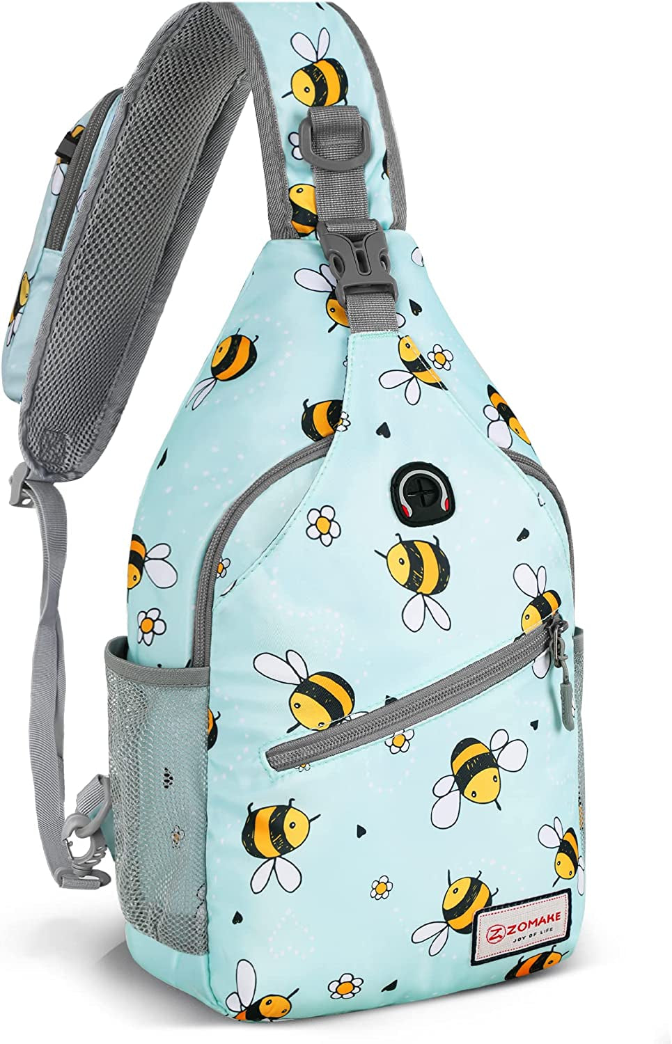 Sling Bag for Women Men, Small Crossbody Sling Backpack, Mini Water Resistant Shoulder Daypack for Travel, anti Thief Chest Bag for Hiking, Sports(Flamingo Blue)